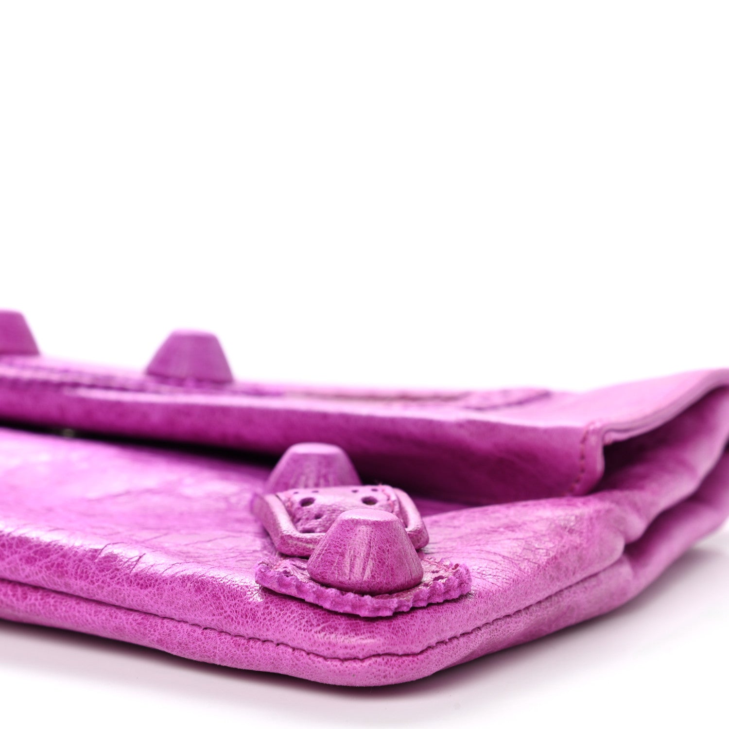 Balenciaga Agneau Giant Brogues Hardware Envelope Clutch Magenta 12 of 14