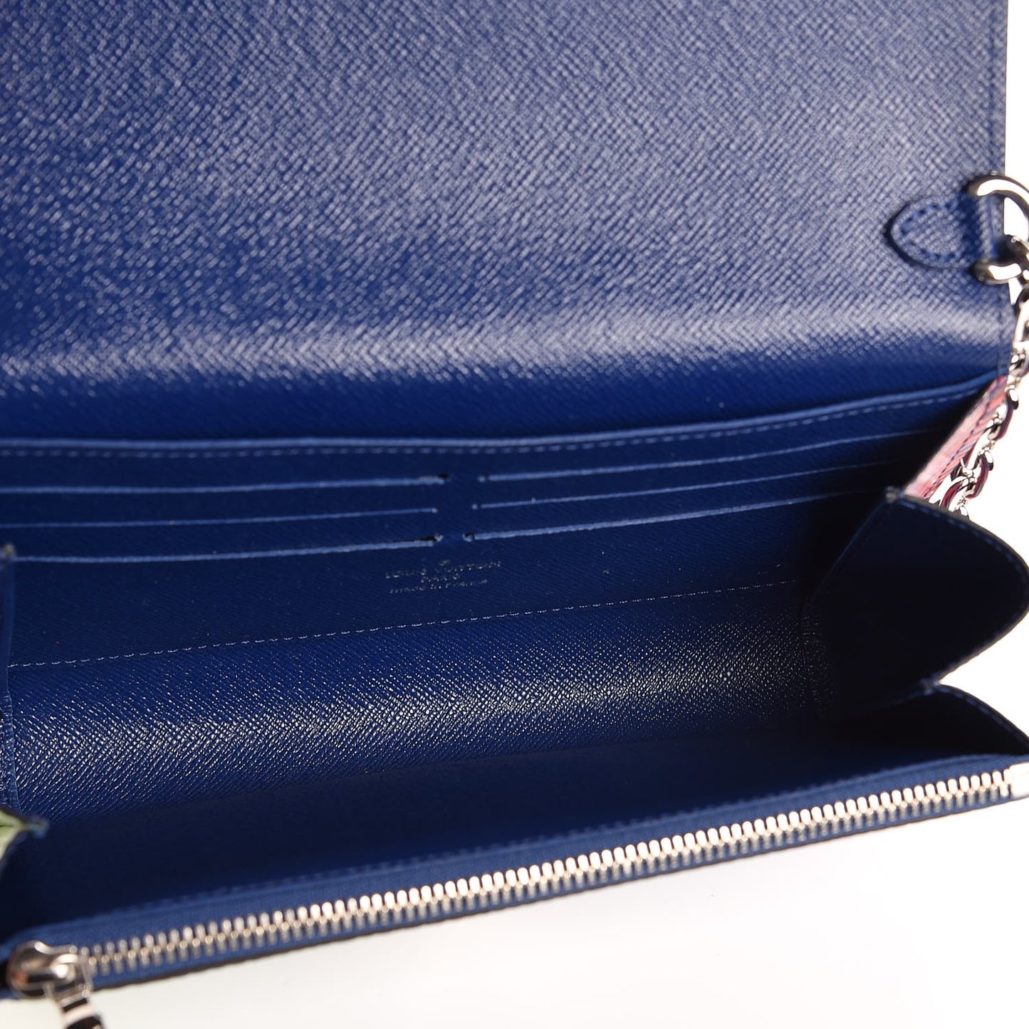 Epi Tropical Printed Twist Chain Wallet Vert Rouge