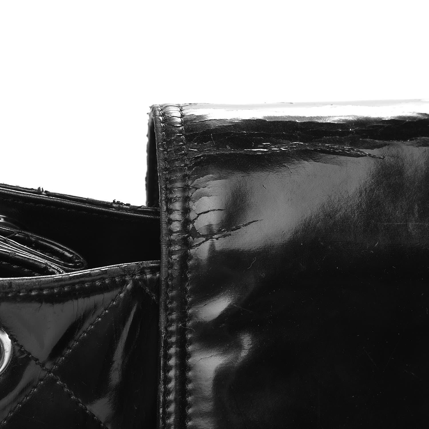 Chanel Vinyl Quilted Mademoiselle Accordion Flap Black 21 of 21