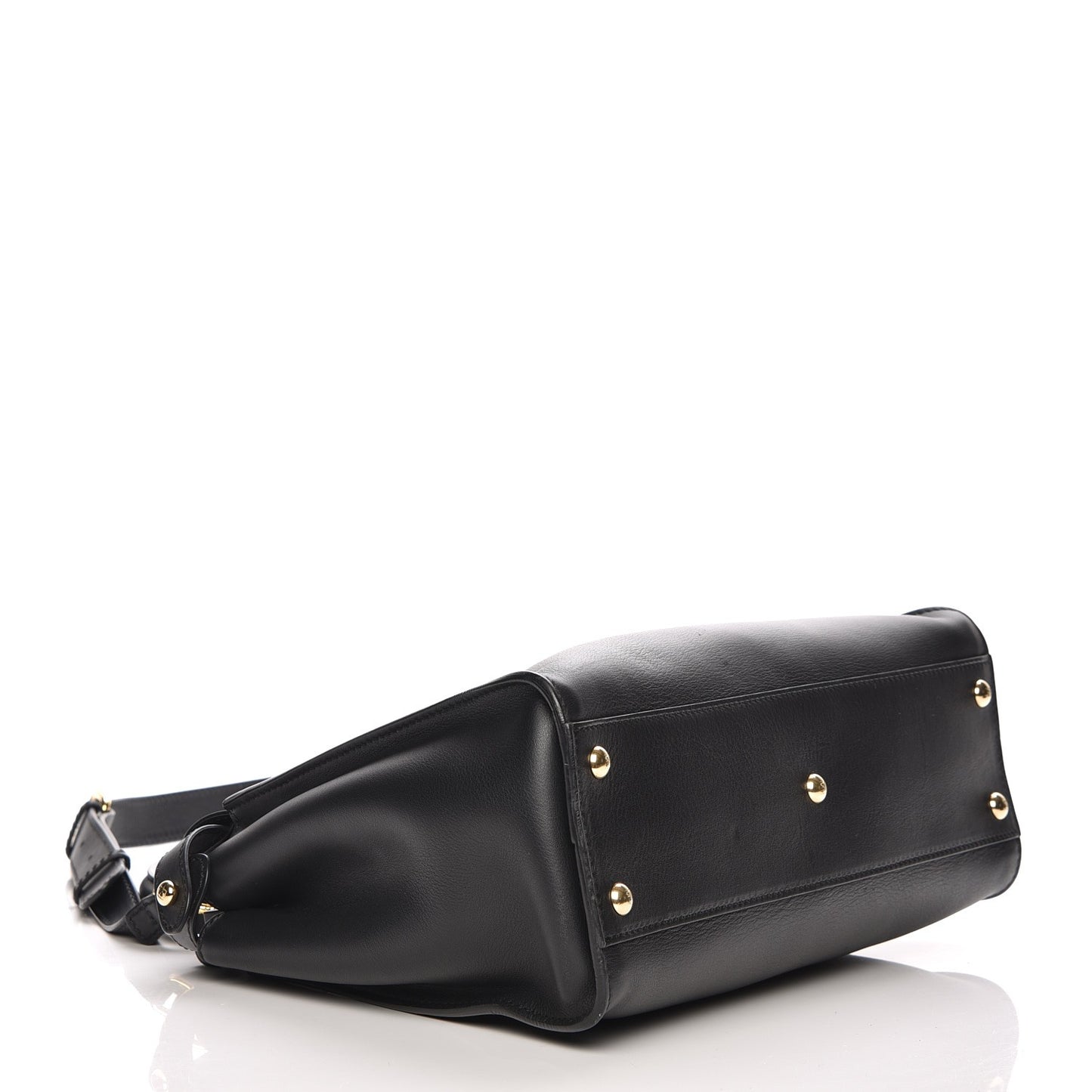 Vitello Seta Shiny Nappa Medium Peekaboo Iconic Satchel Black