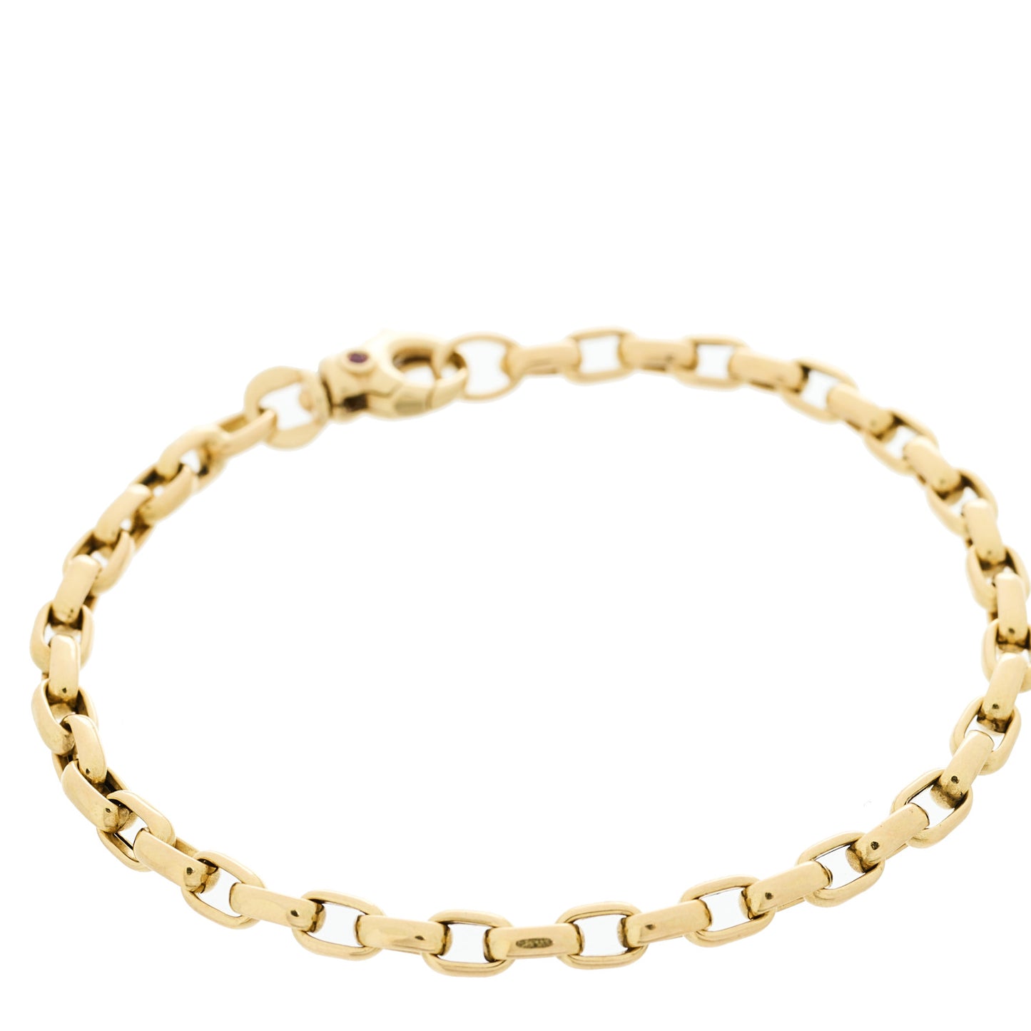 18K Yellow Gold Square Link Chain Bracelet
