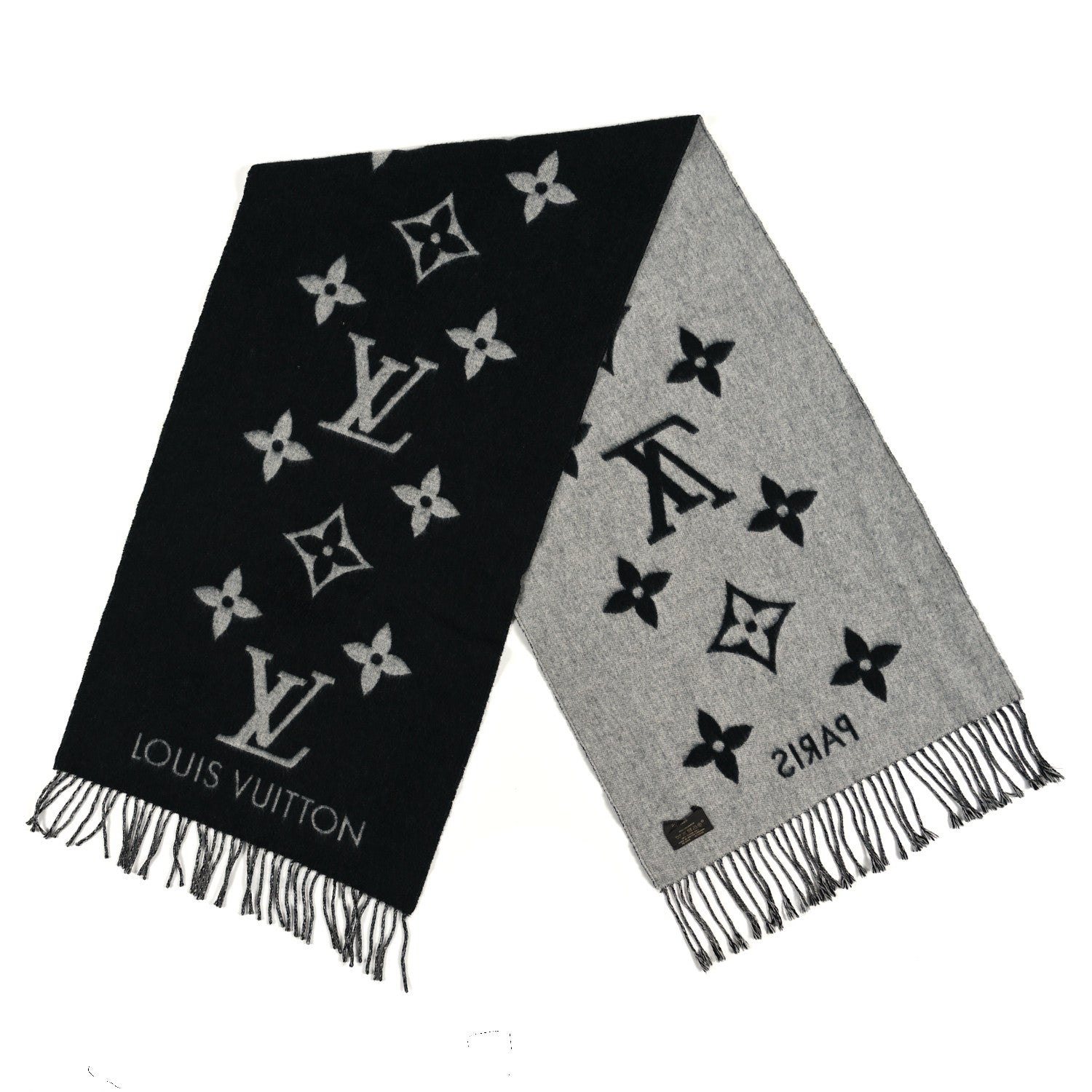 Louis Vuitton Cashmere Monogram Reykjavik Scarf Black 3 of 6