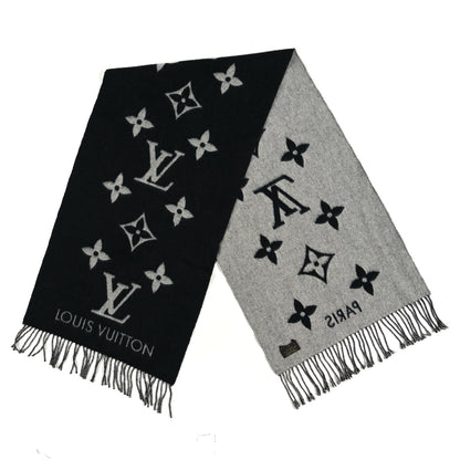 Louis Vuitton Cashmere Monogram Reykjavik Scarf Black 3 of 6