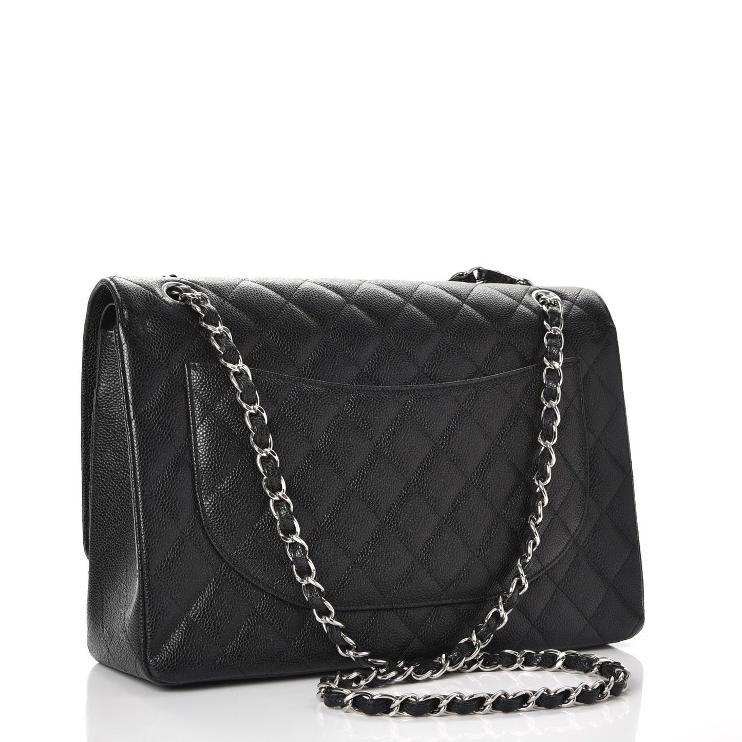 Caviar Quilted Maxi Double Flap Black