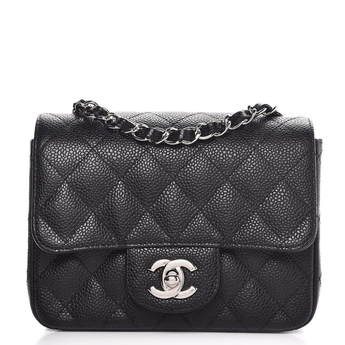 Caviar Quilted Mini Square Flap Black