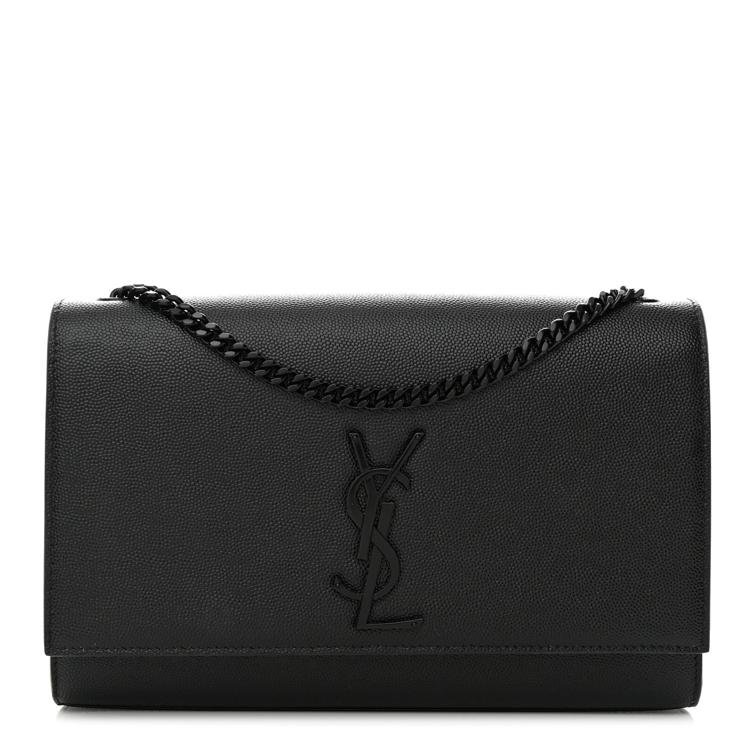 Saint Laurent Grain De Poudre Medium Classic Monogram Monochrome Kate Satchel Black 1 of 9