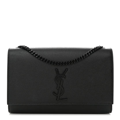 Saint Laurent Grain De Poudre Medium Classic Monogram Monochrome Kate Satchel Black 1 of 9
