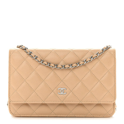 Chanel Caviar Quilted Wallet On Chain WOC Beige 1 of 13