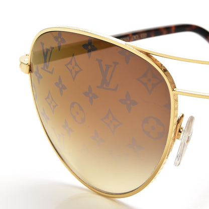 Louis Vuitton Conspiration Pilote Sunglasses Z0164U Gold 7 of 8