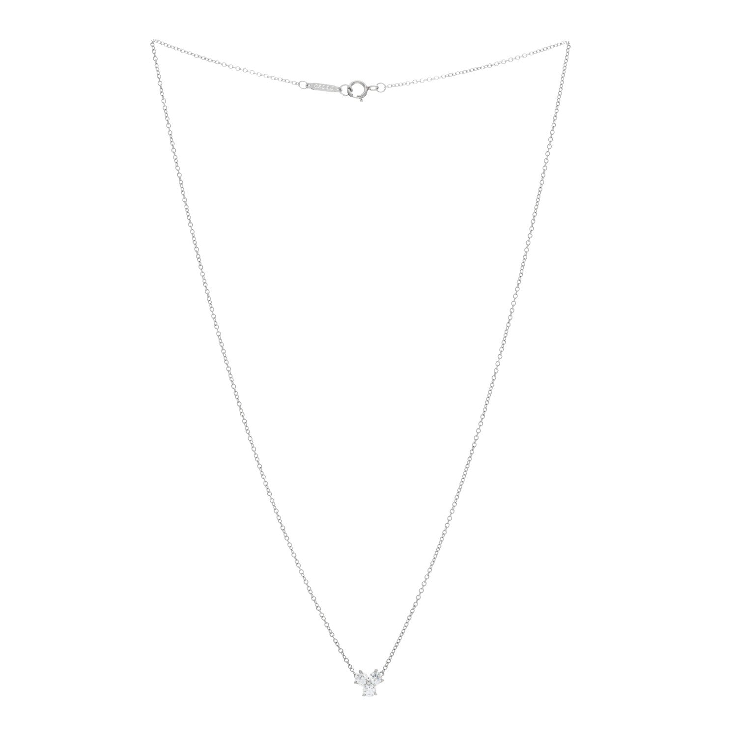 Tiffany Platinum Diamond .30ctw Aria Pendant Necklace 3 of 4