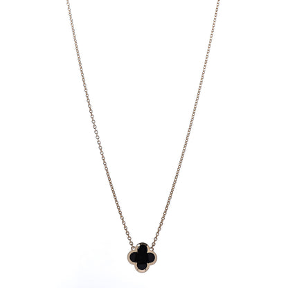 Van Cleef & Arpels 18K Yellow Gold Black Onyx Pure Alhambra Pendant Necklace 1 of 5