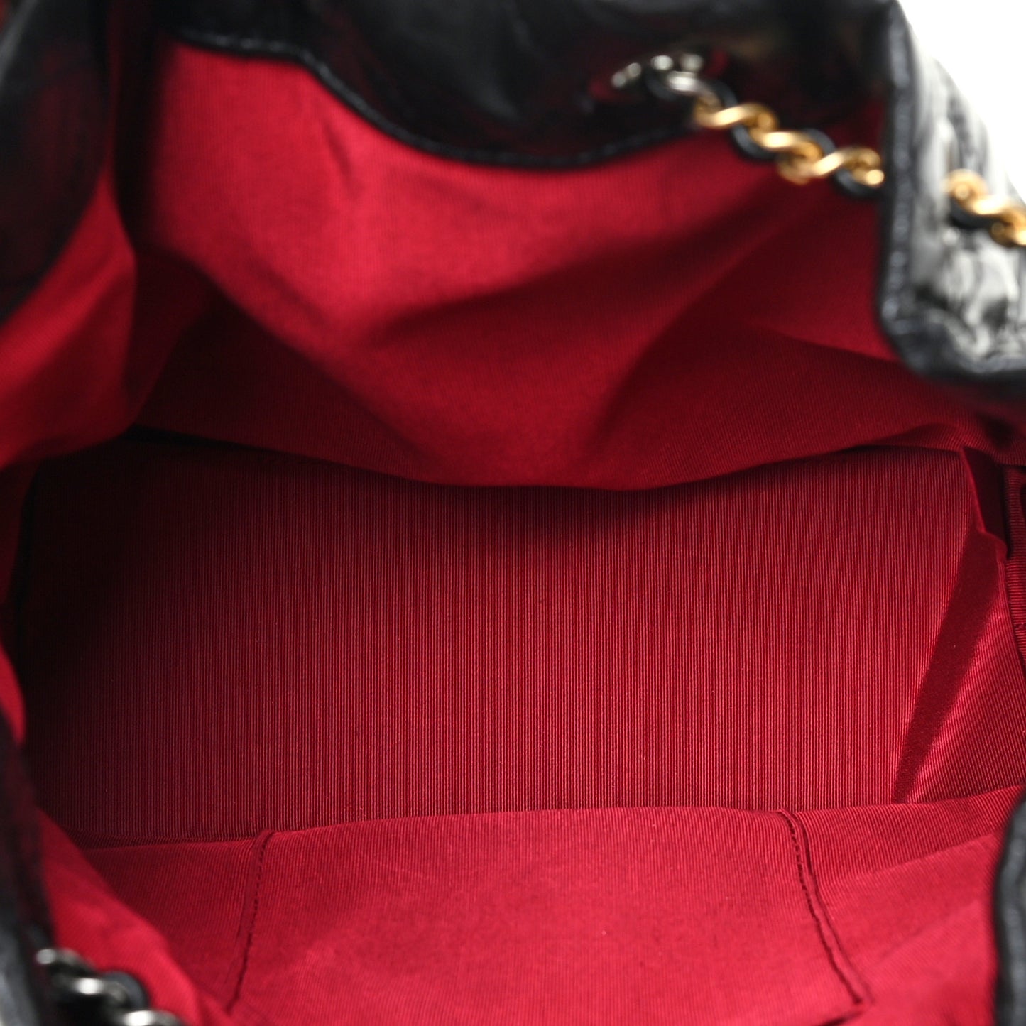 Aged Calfskin Quilted Gabrielle Backpack Black