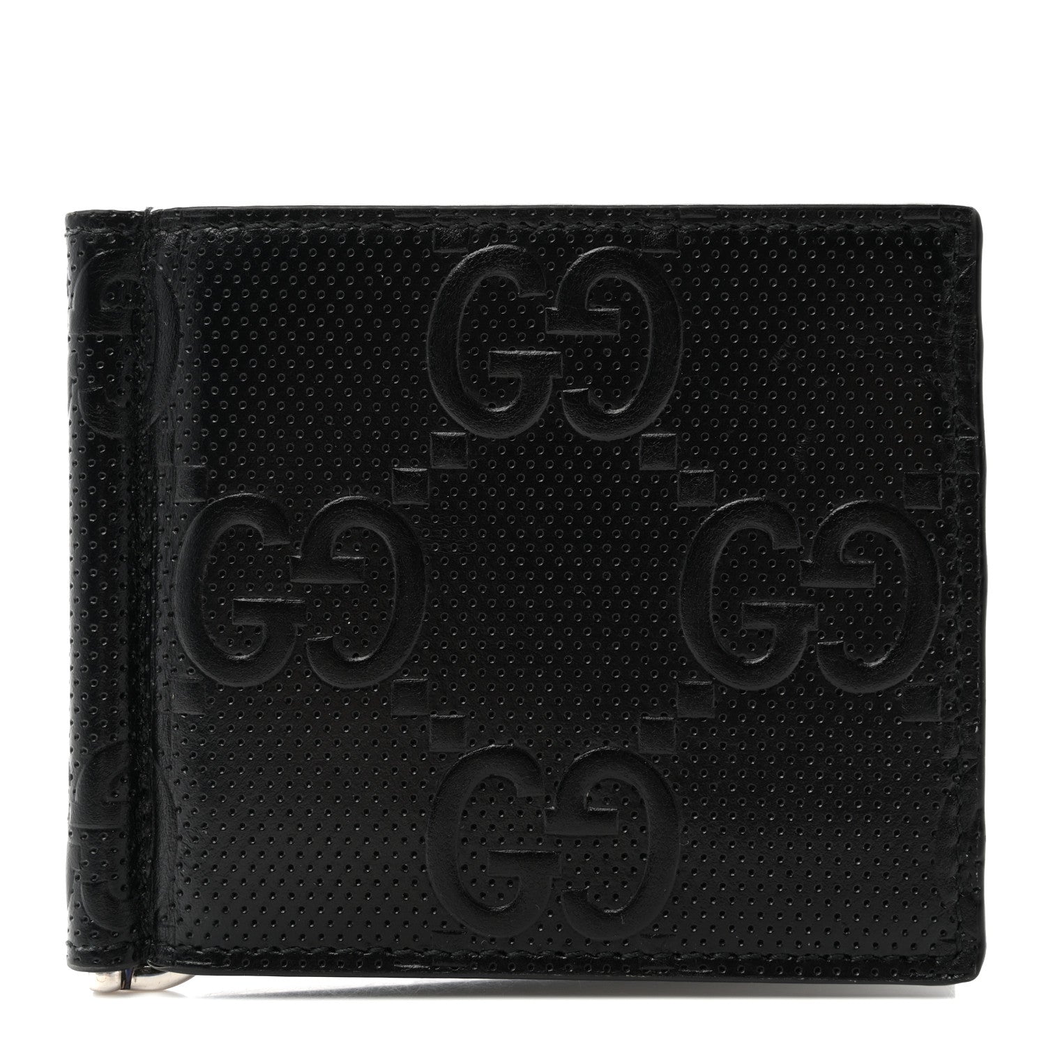 Gucci Calfskin GG Tennis Embossed Bi-Fold Wallet Black 1 of 9