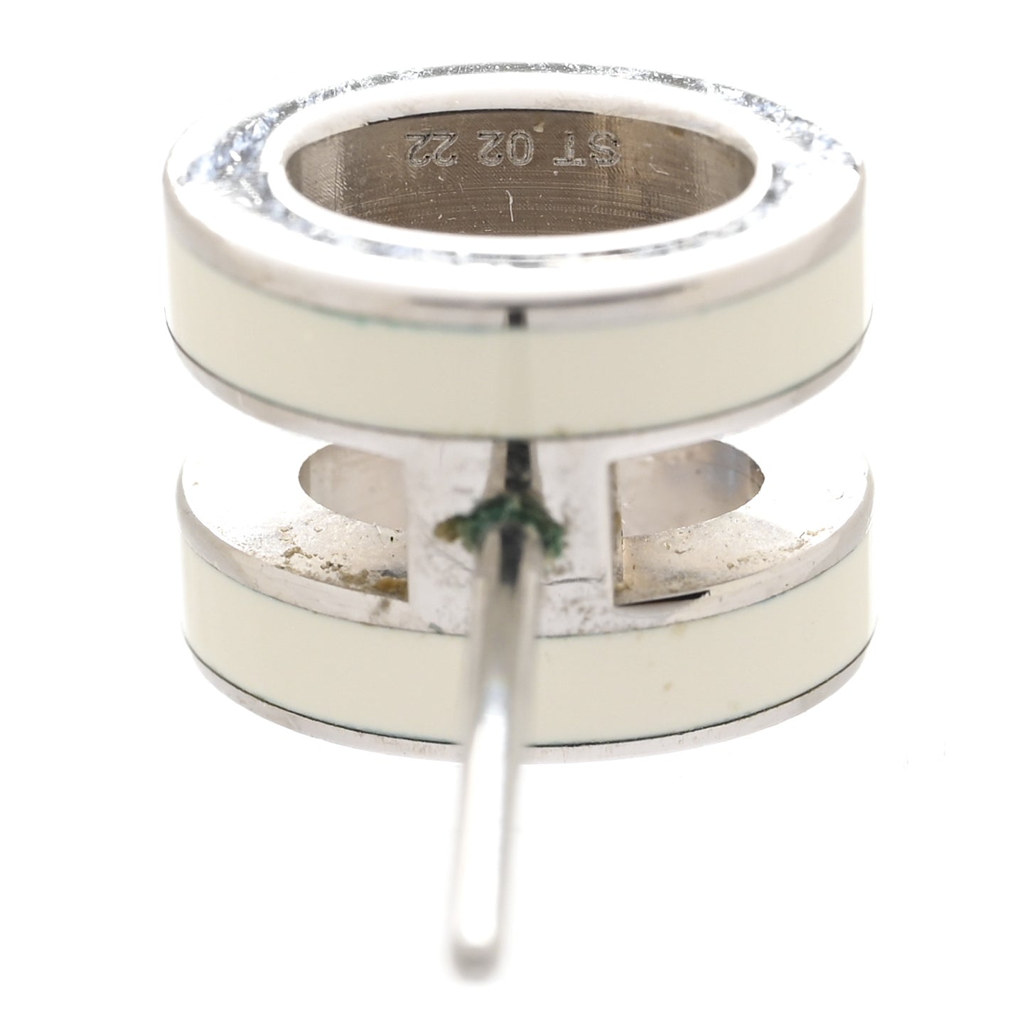 Palladium Lacquered Mini Pop H Earrings White