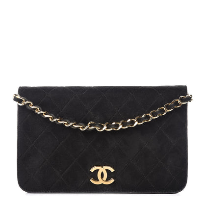 Chanel Suede Quilted Small Flap Black 1 of 12