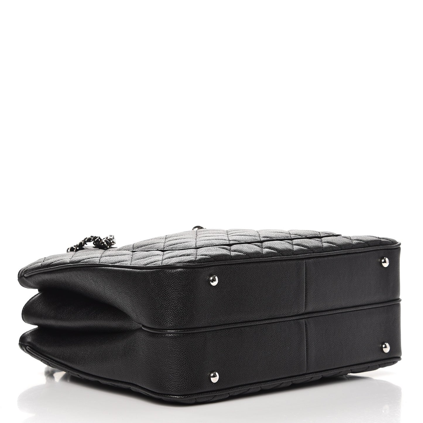 Caviar Quilted Urban Companion Top Handle Shopping Tote Black