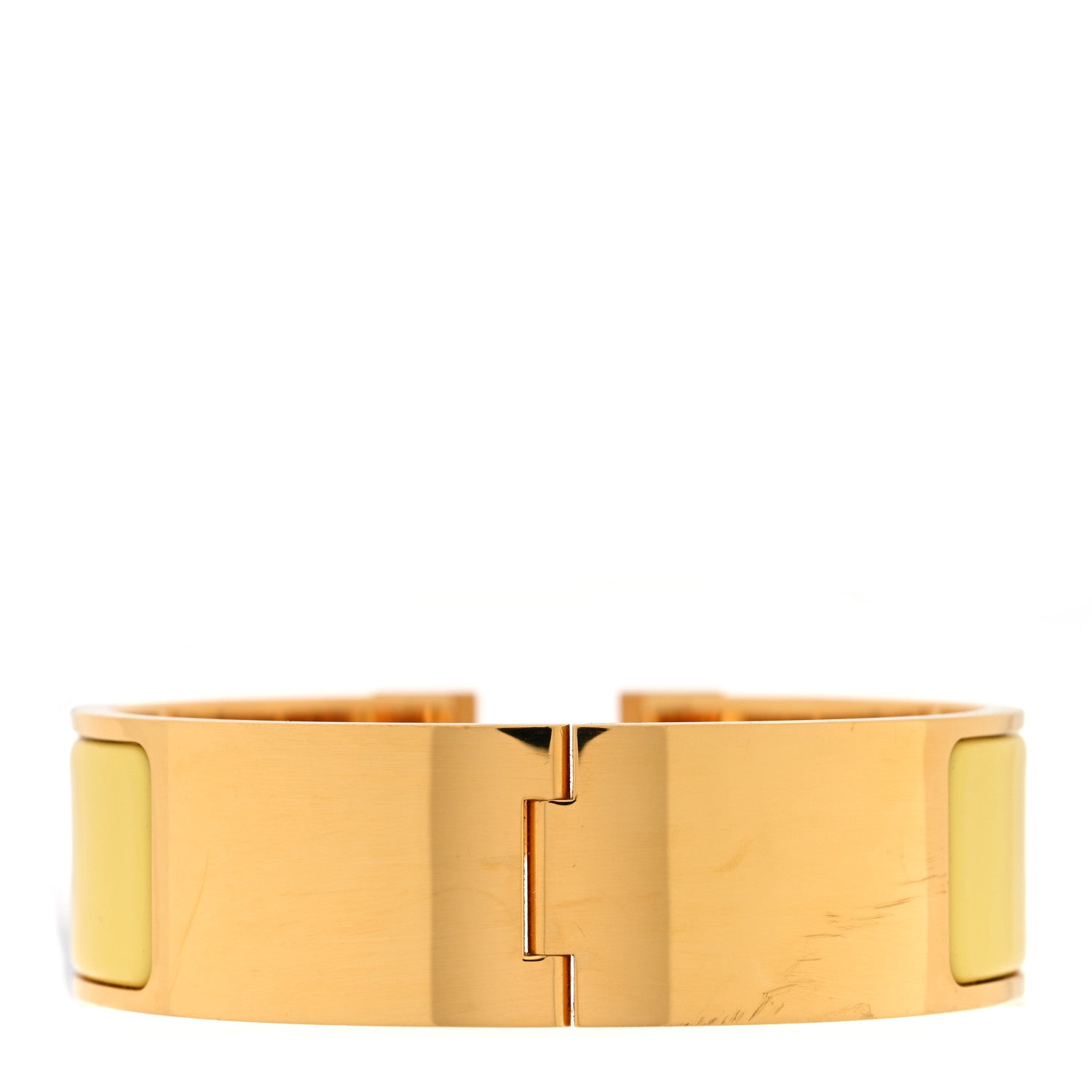 Hermes Enamel Wide Clic Clac H Bracelet PM Jaune Citron 3 of 4