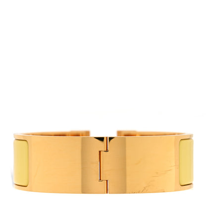 Hermes Enamel Wide Clic Clac H Bracelet PM Jaune Citron 3 of 4