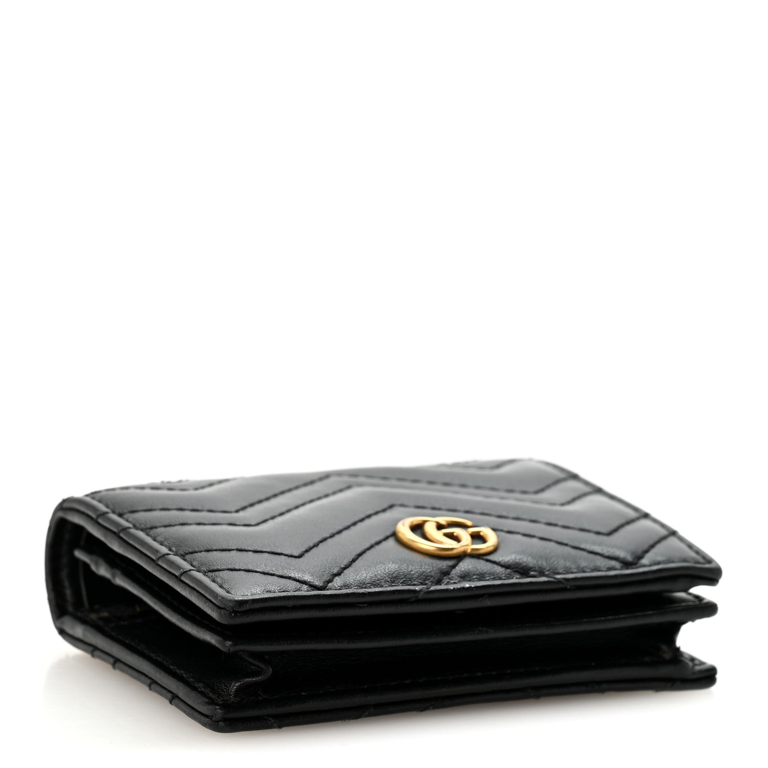 Gucci Calfskin Matelasse GG Marmont Card Case Wallet Black 4 of 12