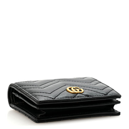 Gucci Calfskin Matelasse GG Marmont Card Case Wallet Black 4 of 12
