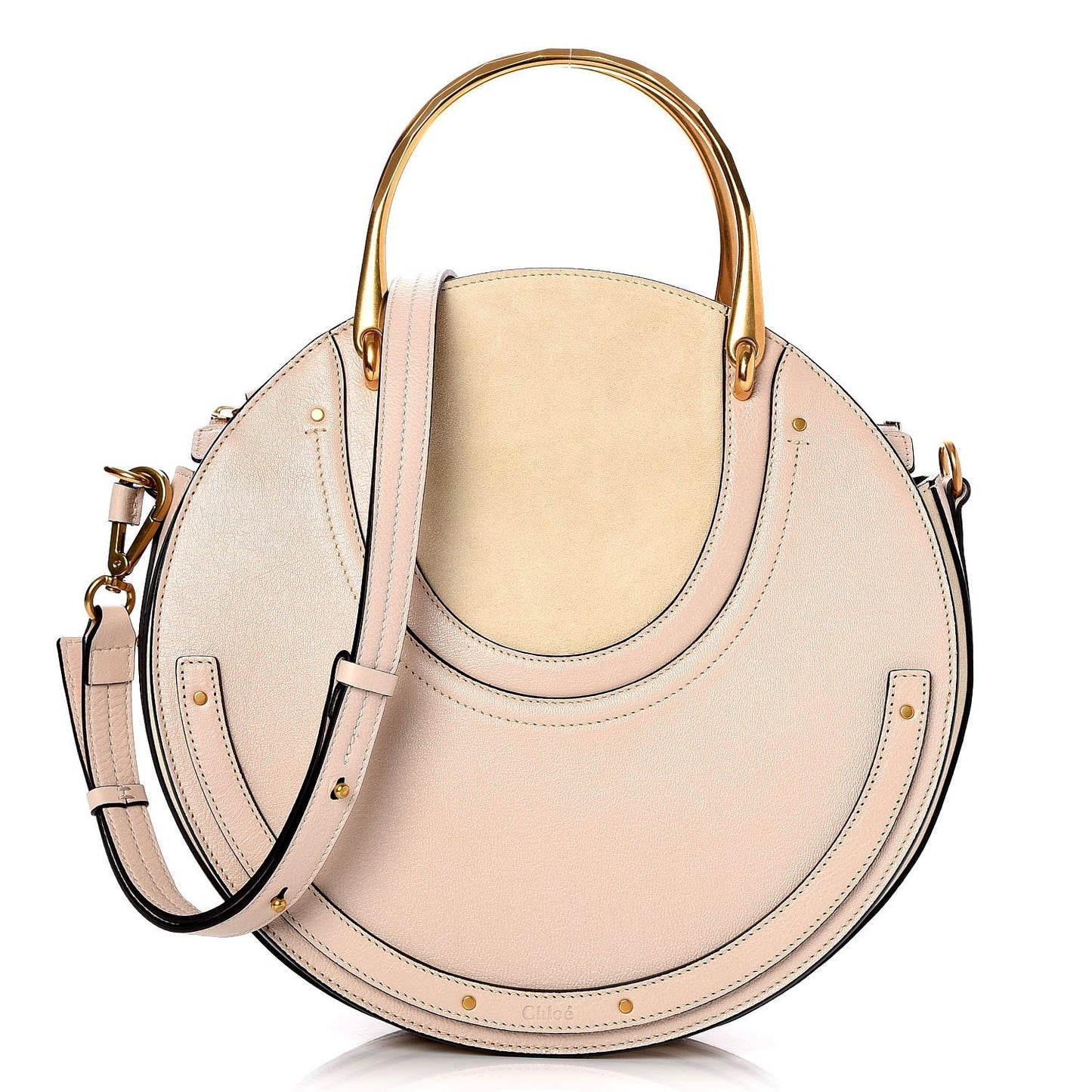 Calfskin Suede Medium Pixie Bag Abstract White