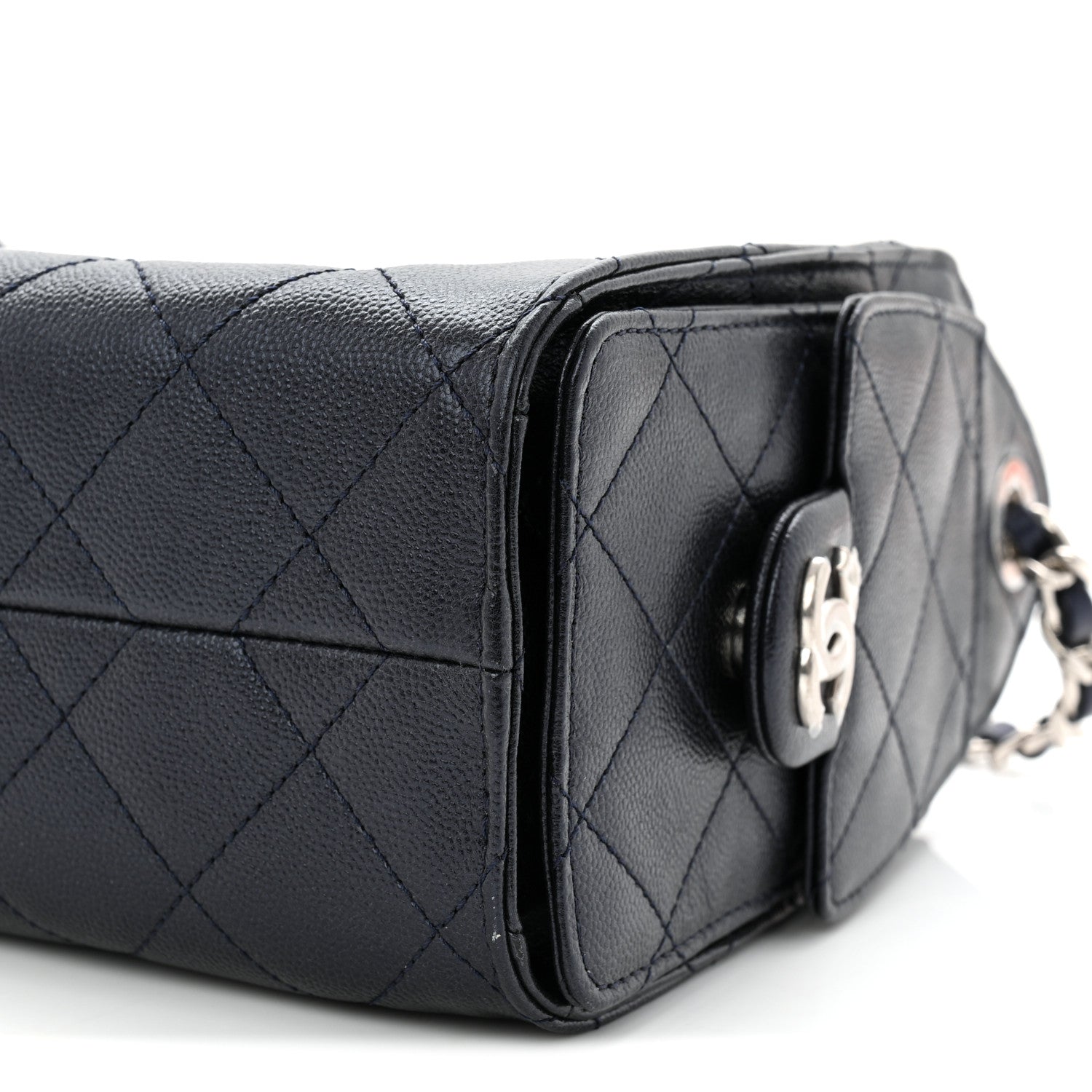 Chanel Metallic Caviar Quilted Mini Chanel 25 Handbag Dark Blue 10 of 11