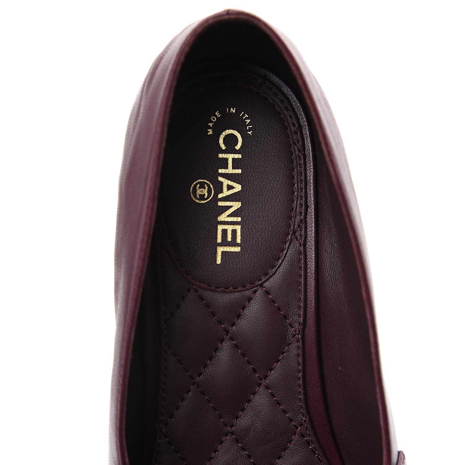Chanel Lambskin CC Braided Chain Loafers 38 Bordeaux 5 of 9