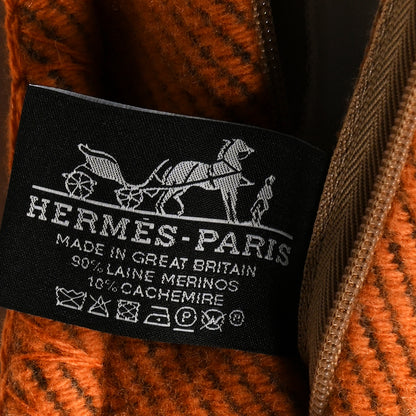 Hermes Wool Cashmere Avalon Pillow GM Ecru Potiron 3 of 3