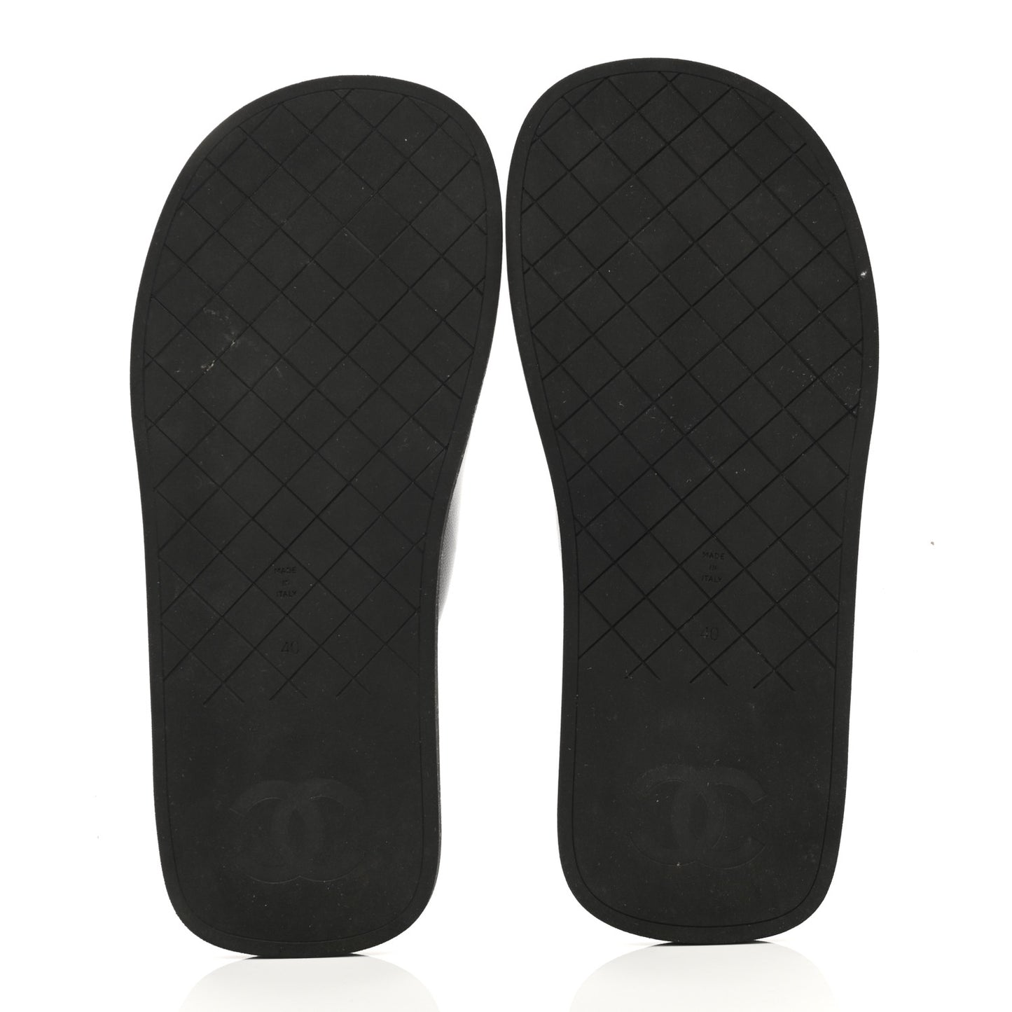 Lambskin Padded Pool Thong Sandals 40 Black