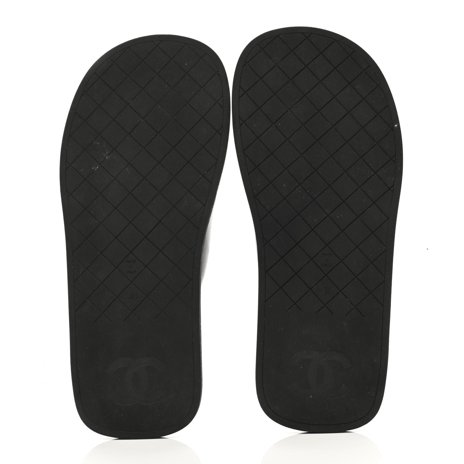 Chanel Lambskin Padded Pool Thong Sandals 40 Black 5 of 10