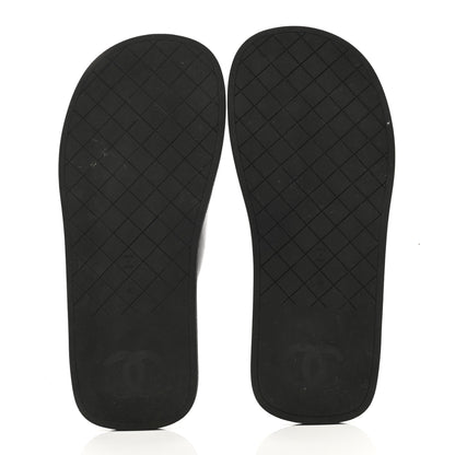 Chanel Lambskin Padded Pool Thong Sandals 40 Black 5 of 10