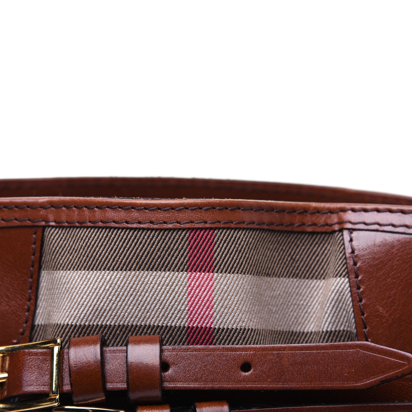 House Check Bridle Calfskin Medium Lynher Tote Dark Tan