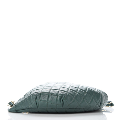 Chanel Calfskin Quilted Banane Waist Bag Fanny Pack Dark Green 4 of 9