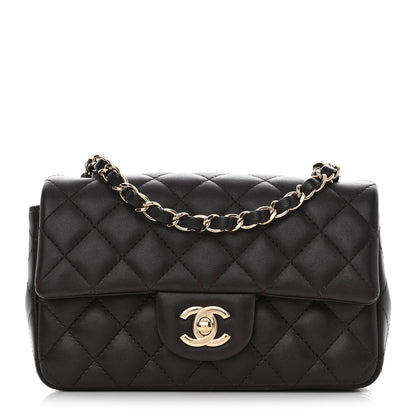 Chanel Lambskin Quilted Mini Rectangular Flap Dark Brown 1 of 11