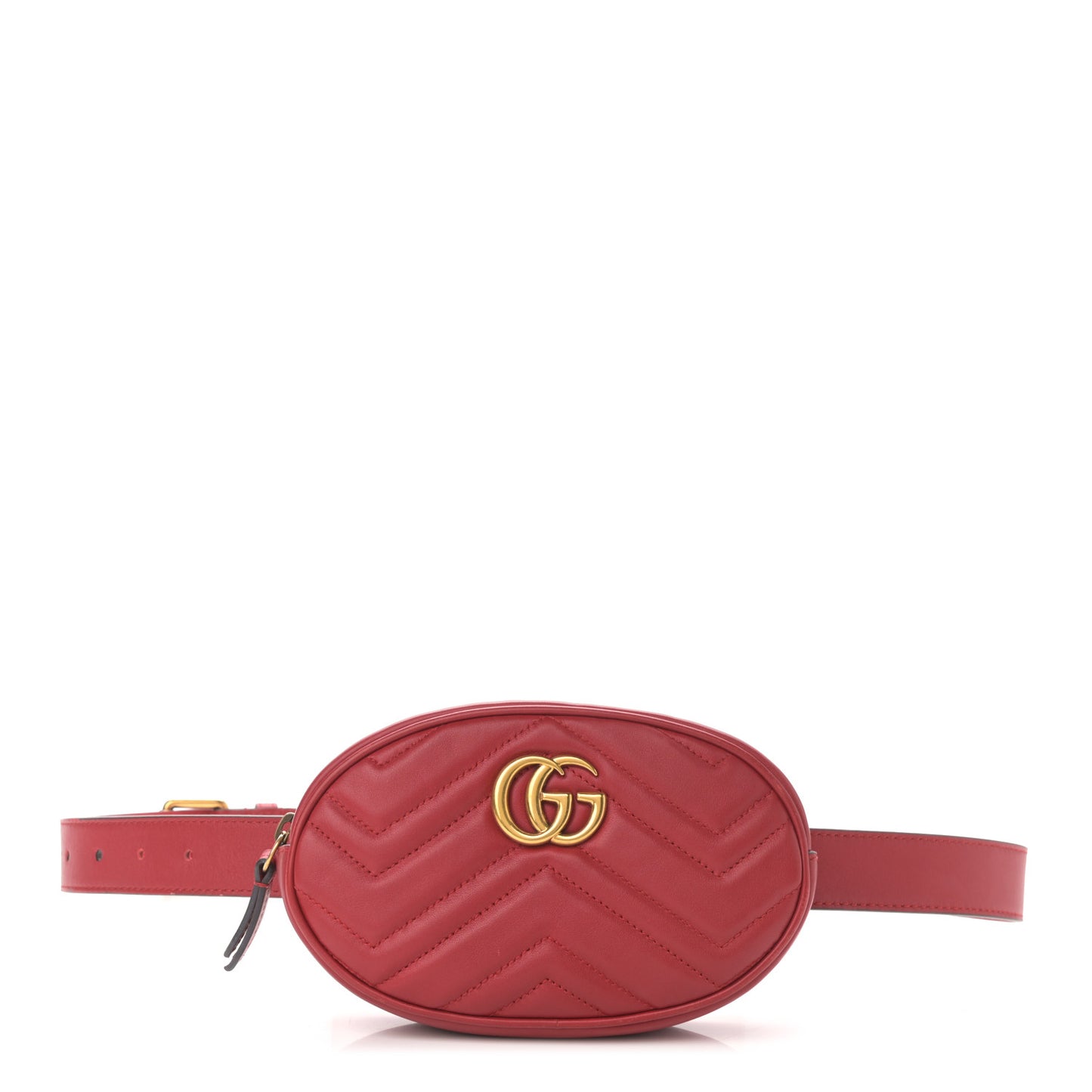Calfskin Matelasse GG Marmont Belt Bag 95 38 Hibiscus Red