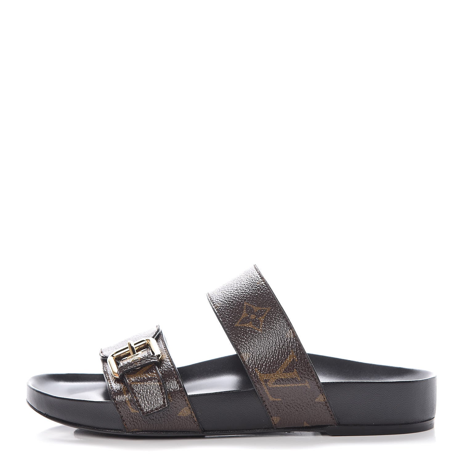 Louis Vuitton Monogram Bom Dia Mule Sandals 36 Black 1 of 10