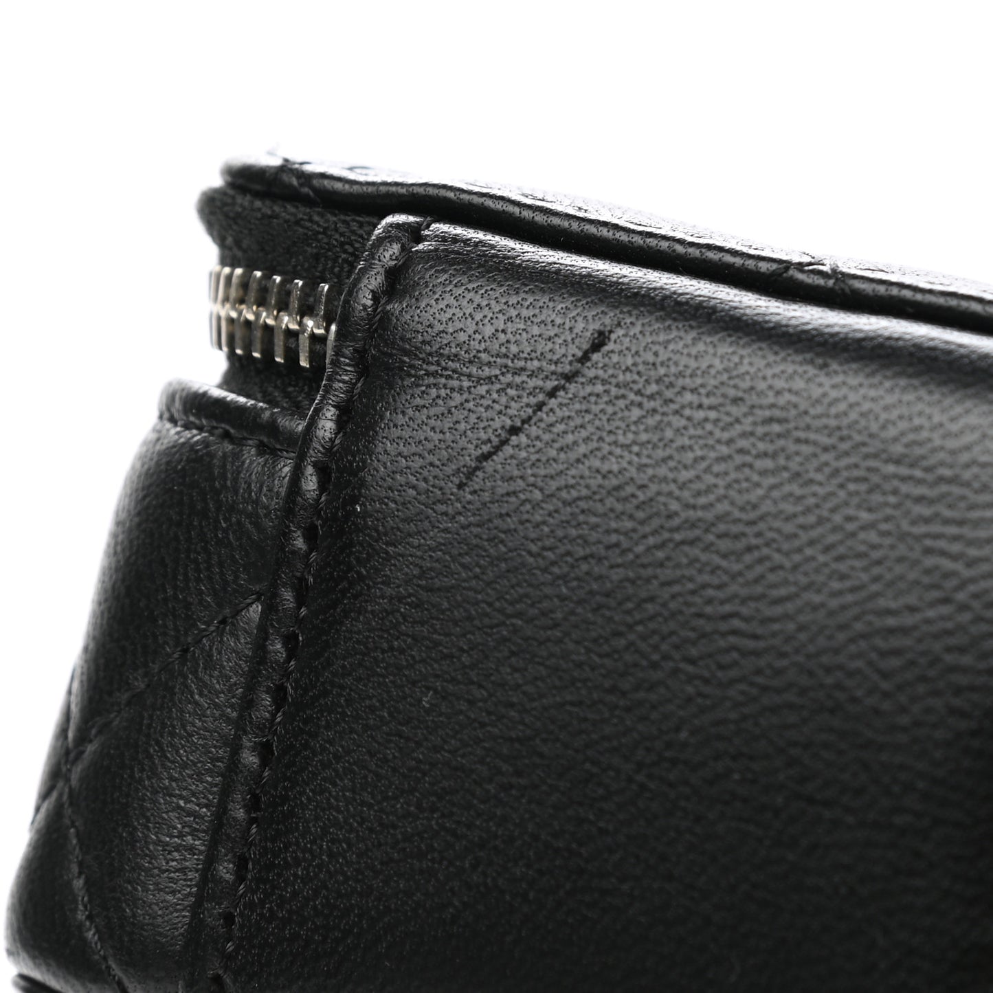 Lambskin Quilted Jewelry Travel Case Black