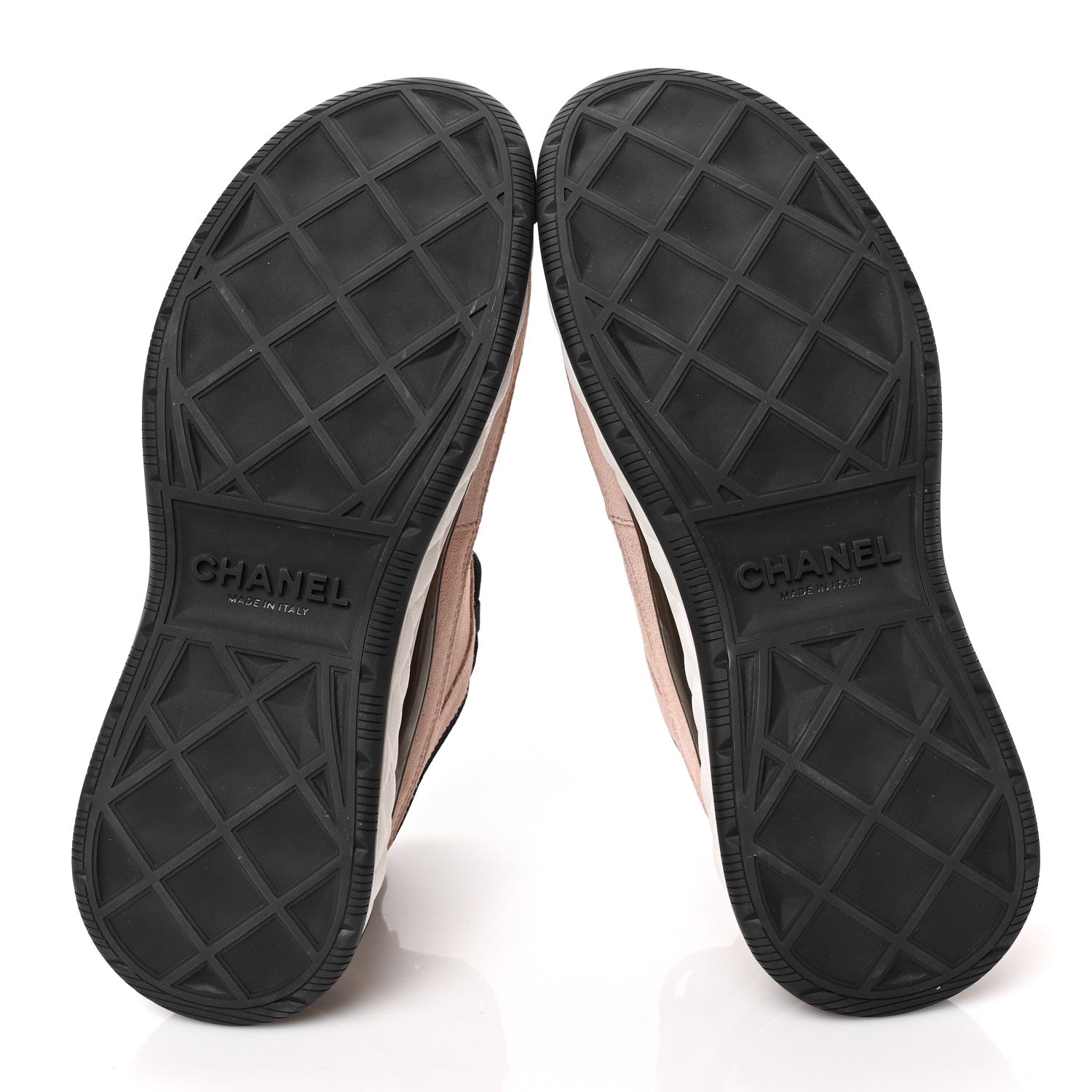 Chanel Suede Calfskin Nylon Grosgrain CC Sneakers 39 Light Pink 5 of 8