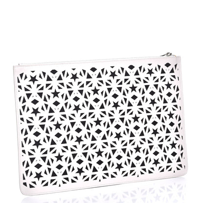 Givenchy Lambskin Star Print Large Pandora Pouch White Black 3 of 7