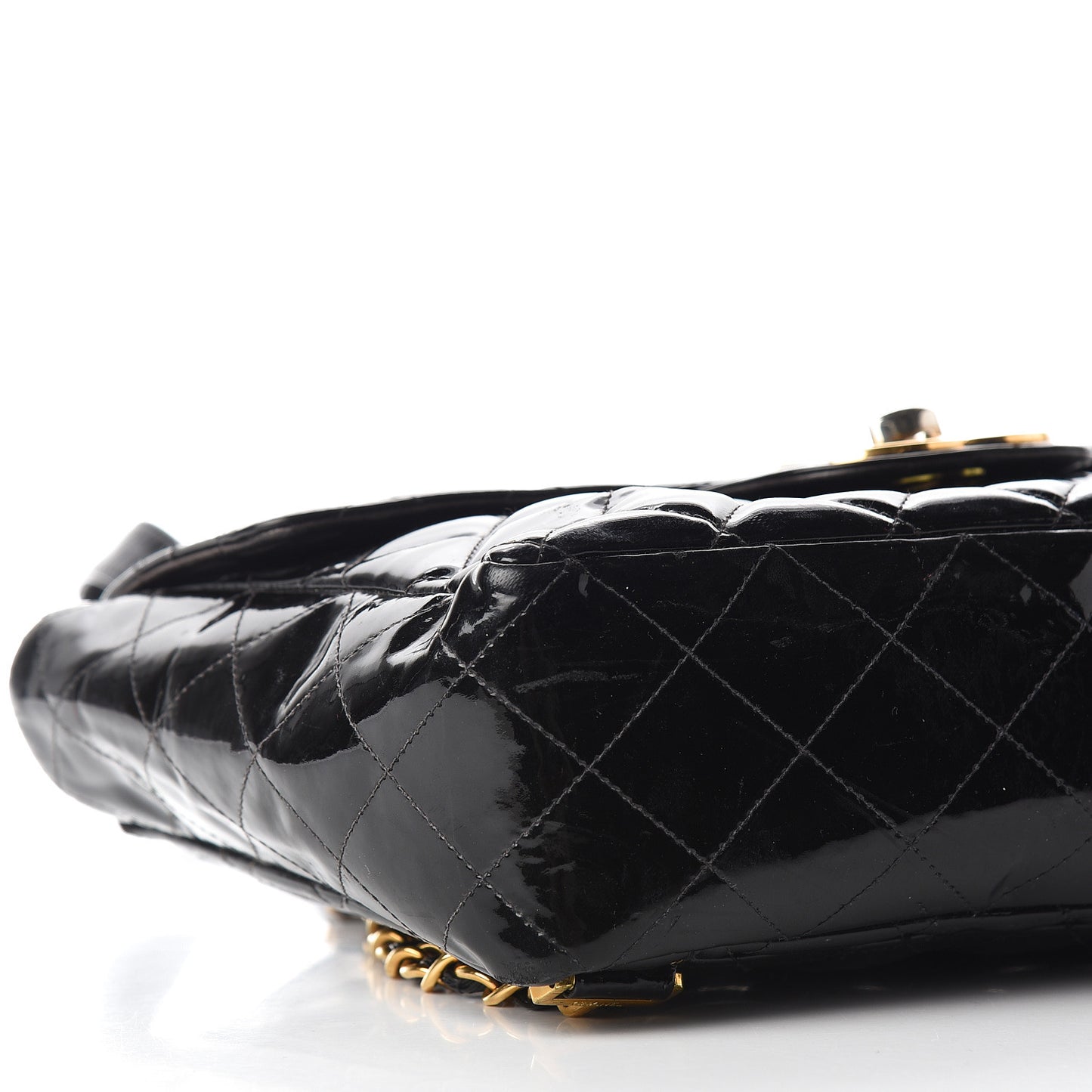 Patent Quilted Backpack Black