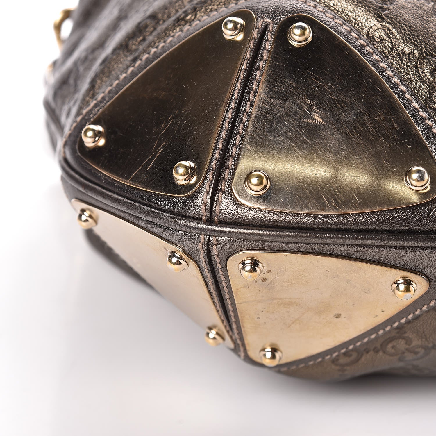 Gucci Metallic Guccissima Large Indy Top Handle Hobo Pewter 23 of 25