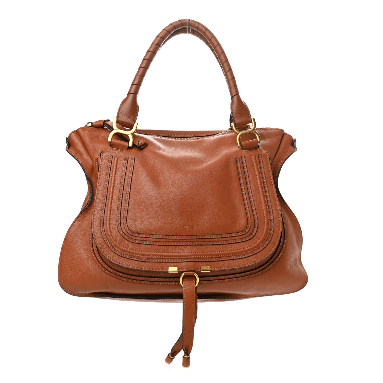 Chloe Calfskin Large Marcie Satchel Tan 1 of 16