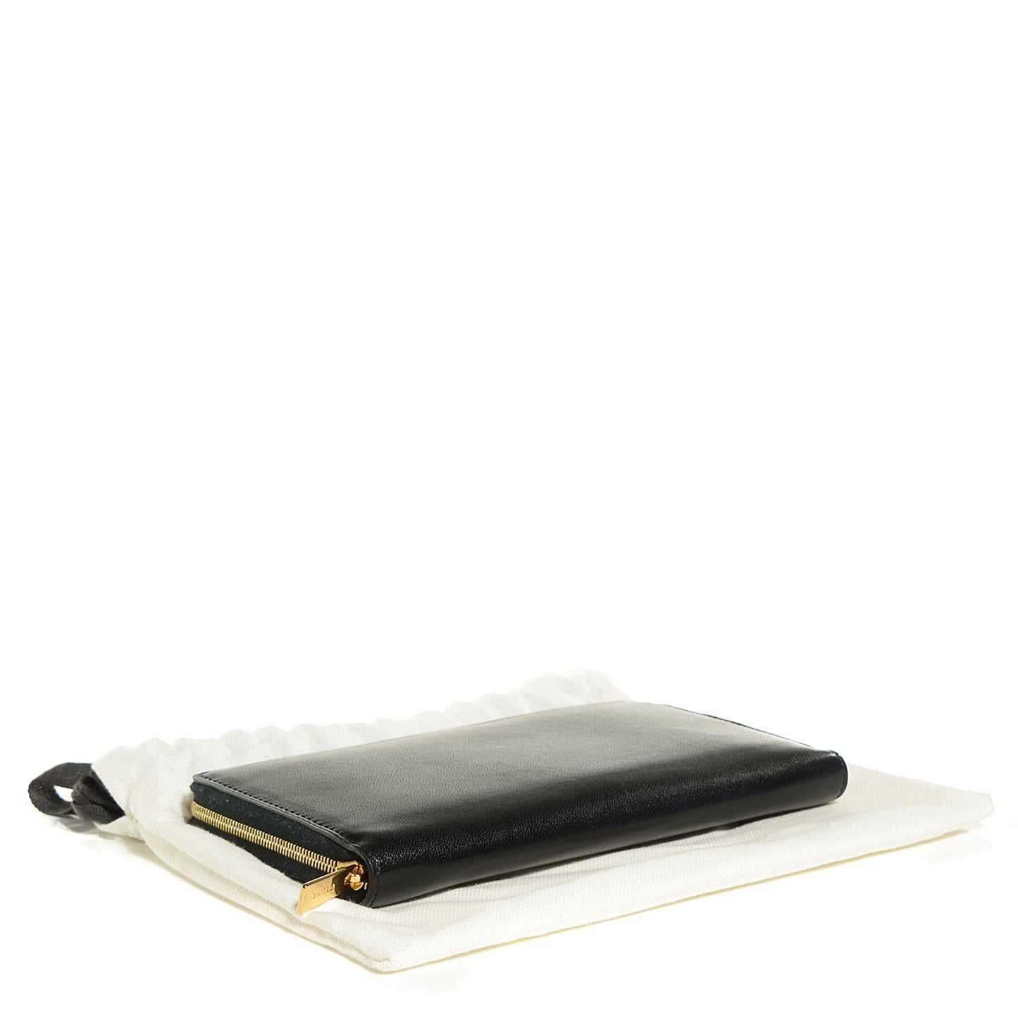 Lambskin Large Zip Around Multifunction Wallet Black