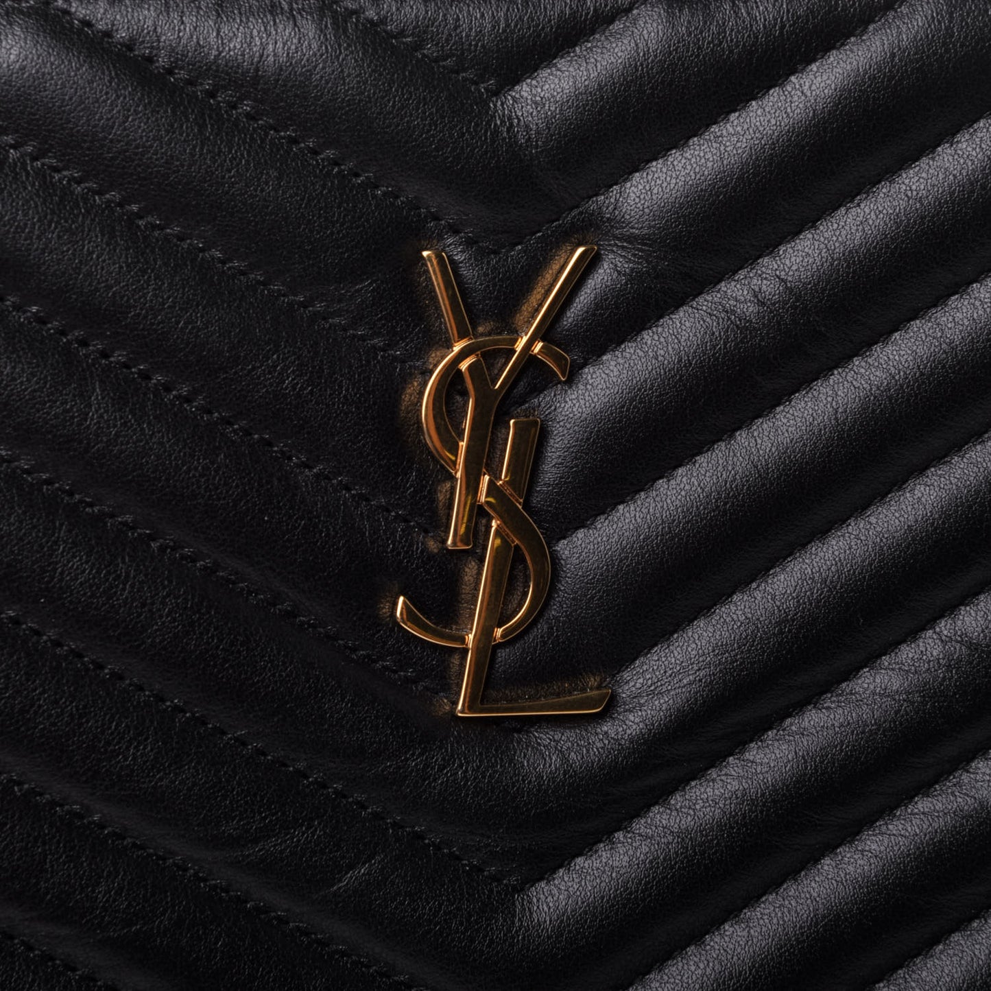 Calfskin Matelasse Chevron Monogram Document Holder Black
