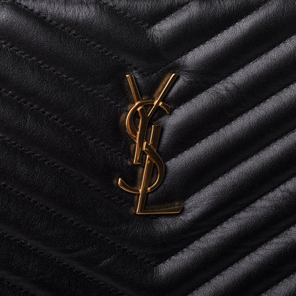 Saint Laurent Calfskin Matelasse Chevron Monogram Document Holder Black 10 of 10