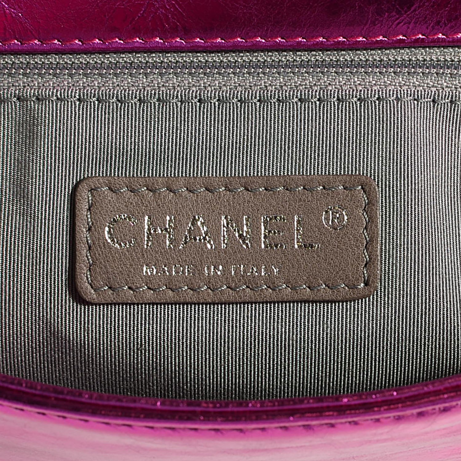 Chanel Metallic Cracked Calfskin Modern Chain Flap Fuchsia 6 of 7