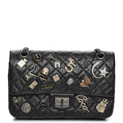 Chanel Aged Calfskin Lucky Charms 2.55 Reissue 225 Flap Black 1 of 9