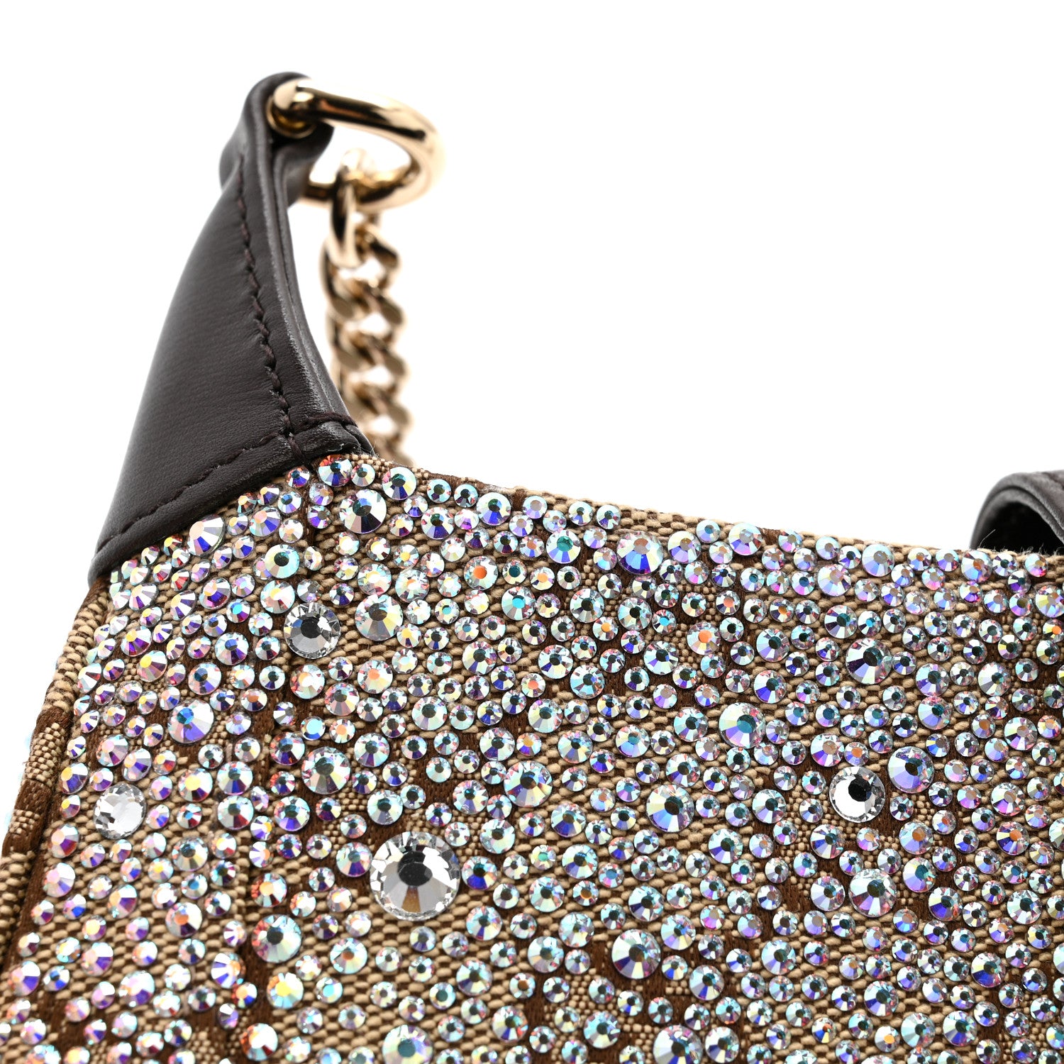 Gucci Monogram Crystal Mini Jackie Notte Bag Camel Ebony 10 of 11
