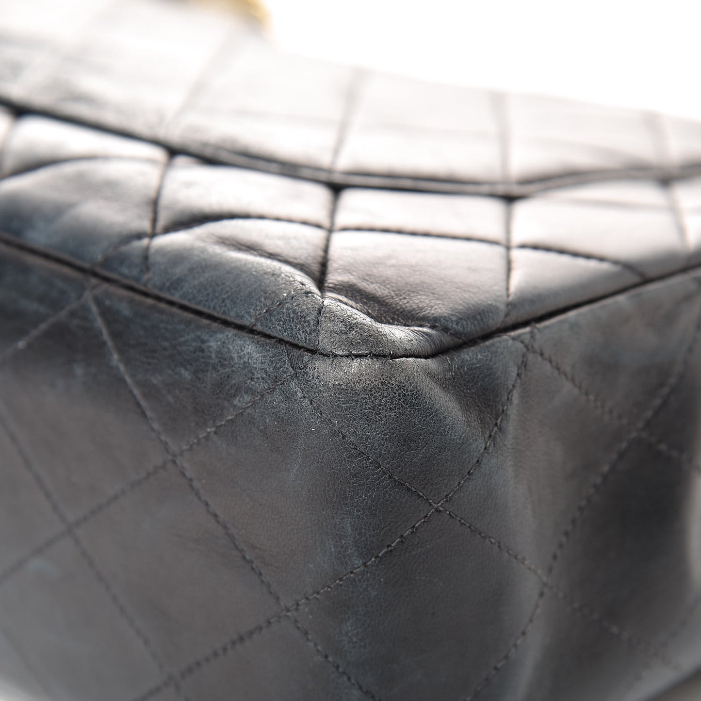 Lambskin Quilted XL Jumbo Single Flap Black