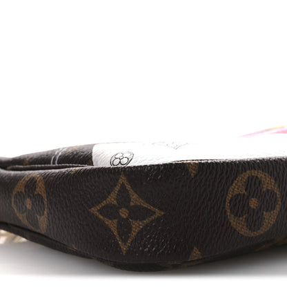 Louis Vuitton Monogram 2019 Christmas Animation Mini Courchevel Pochette Accessories Fuchsia 9 of 10